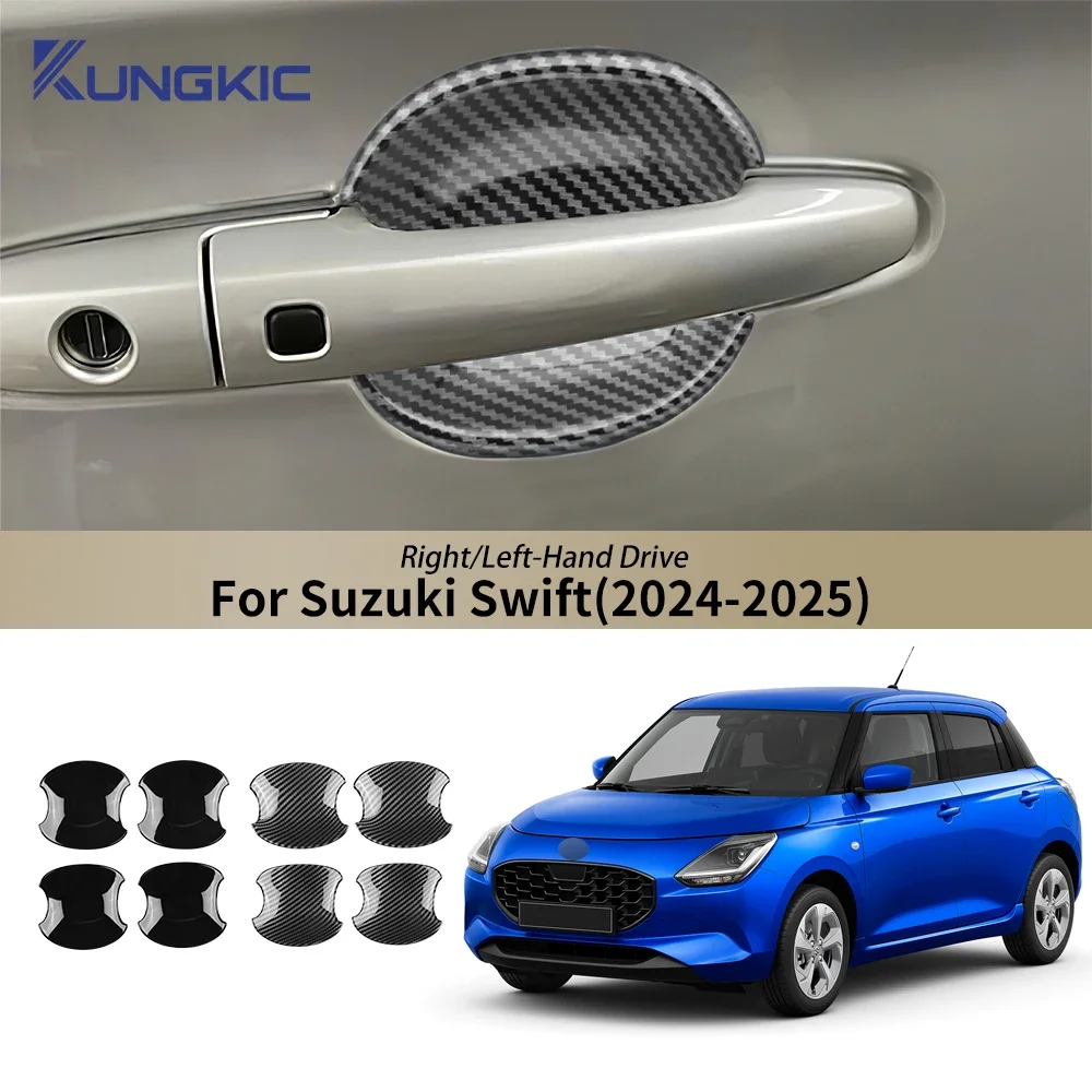 

Для Suzuki Swift 2024-2025: 4 шт. защитных наклеек на дверные ручки автомобиля из ABS-пластика с эффектом карбона, устойчивых к царапинам
