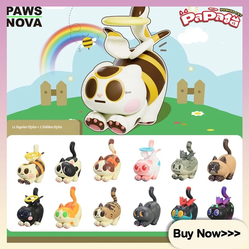 Seri Doshiicat Seri Papa Cat Blind Box Mainan Kucing Lucu Figur Trendi Hiasan Meja Mainan Kartun Kotak Misteri Kejutan Hadiah