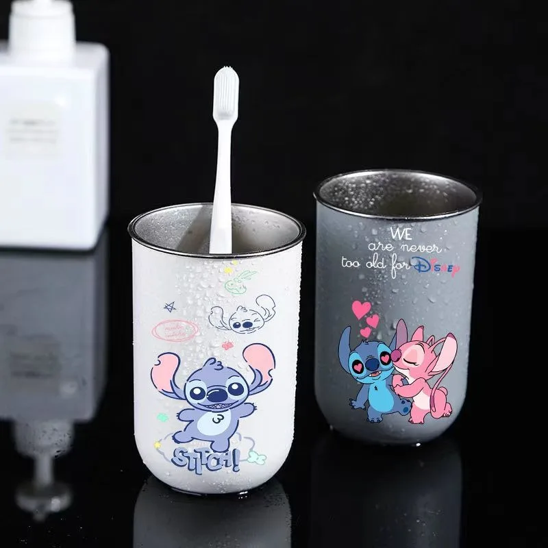 Lilo and Stitch Cartoon Animation Creative Stainless Steel Mouthwash Cup Fashionable Personality High-Looking Toothbrush Cup