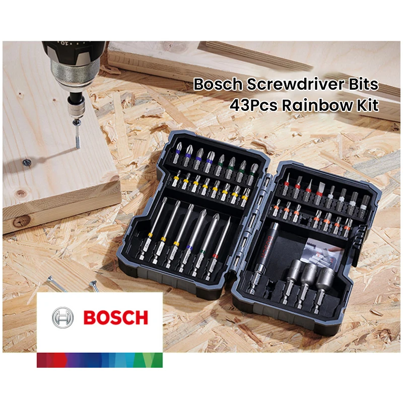 Imagem -02 - Bosch-kit Bits Chave de Fenda Elétrica Alta Dureza Broca Manual Parafuso Conjunto de Ferramentas Elétricas 25 mm 75 mm 43 Pcs