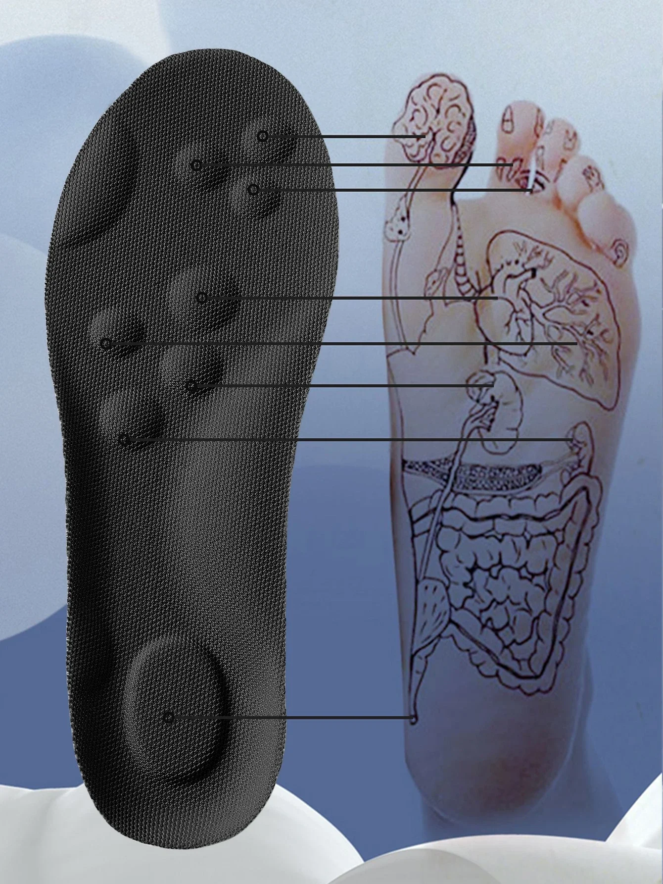 High Elasticity Latex Sports Insoles for Arch Support & Shock Absorption