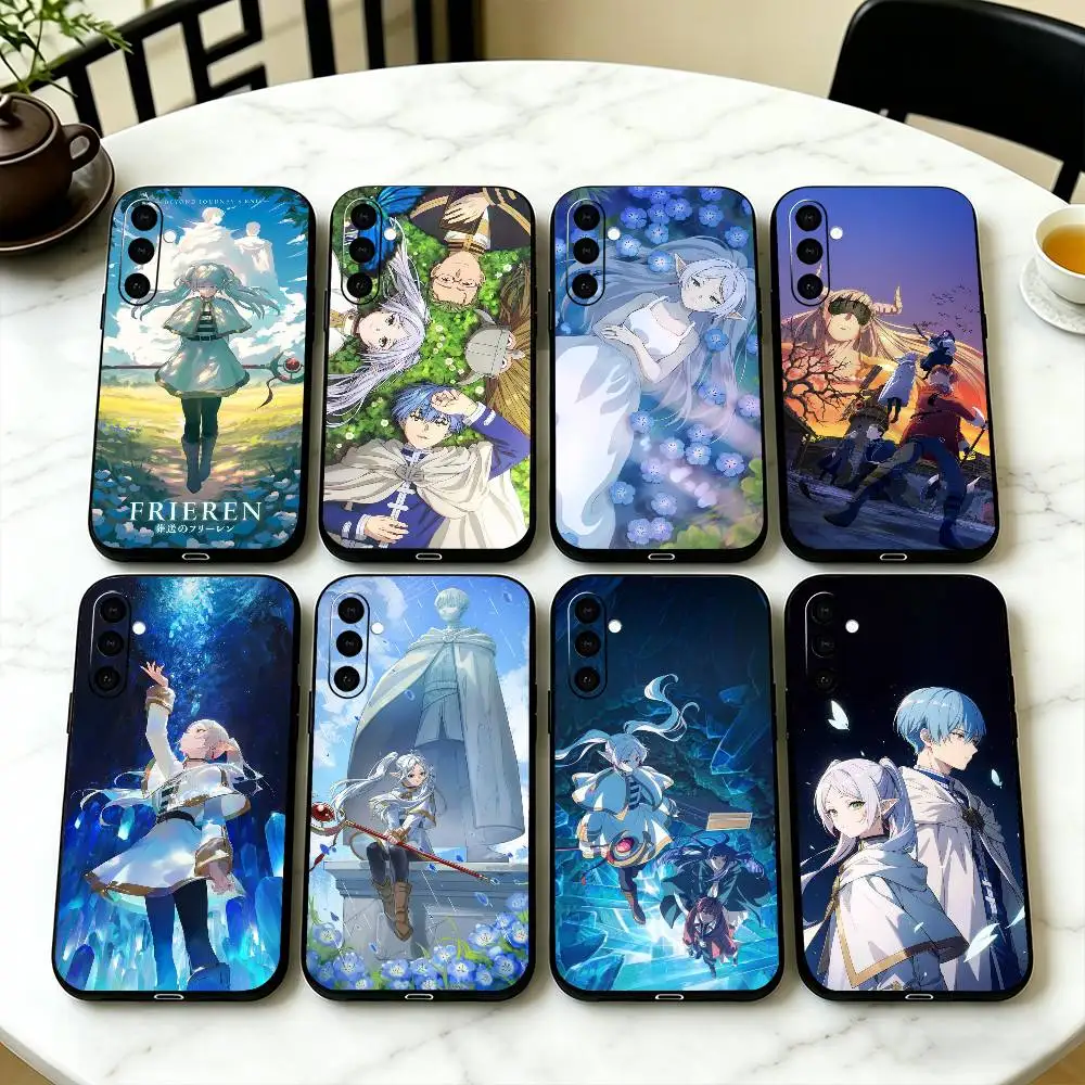 Frieren Beyond Journey's End Phone Case Black Silicone Soft For Samsung Galaxy A73,A72,A71,A70,A53,A52,A51