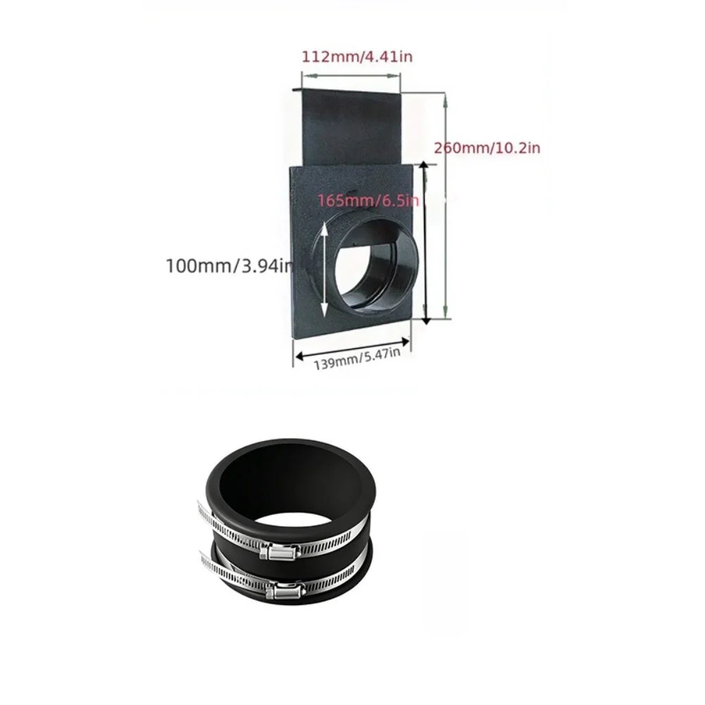 1Pc Black ABS 3 Way Valve Ventilation Duct Connector 100mm For Dust Collector Vacuum Cleaner Hose Adapter Air Extraction Tool