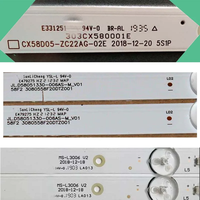 Kits TV's Illumination Bars MS-L3006 V2 Backlight Strip JL.D58051330-006AS-M_V01 Array Bands HL-00580A30-0501S-04 A0 Planks Tape