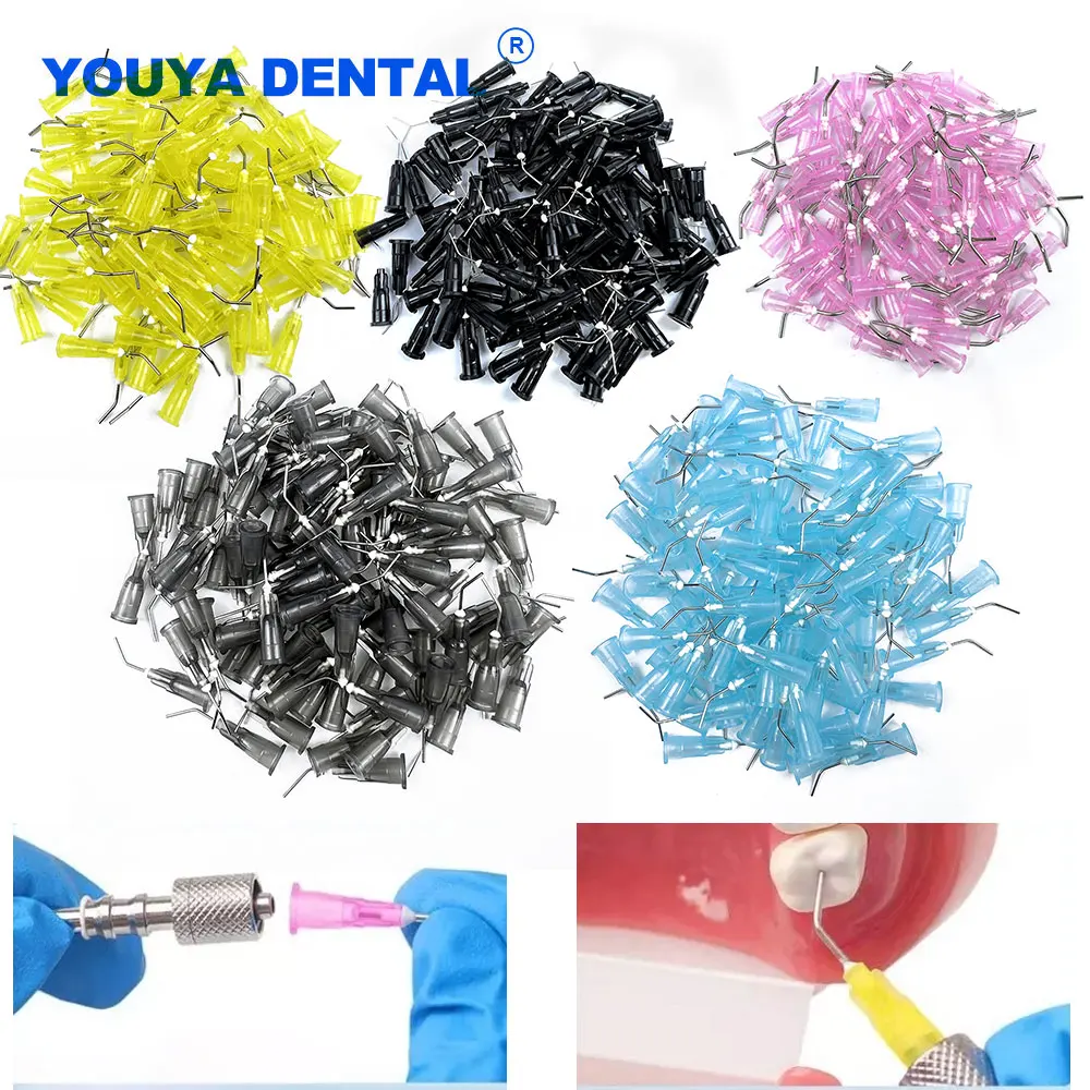 

Newest 100pcs Needle Tips Disposable Dental Irrigator Bent Needle Tips Flowable Composite Flow Resin Delivery Tips Sealant Etcha