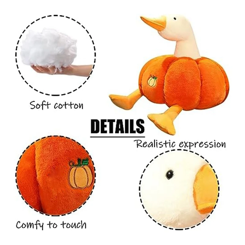 Stuffed Pumpkin  Duck Pumpkin Plush Toy Soft Couch Throw Pillow Pumpkin Horizontal Floor Lazy Sofa Pumpkin Duck Pillow