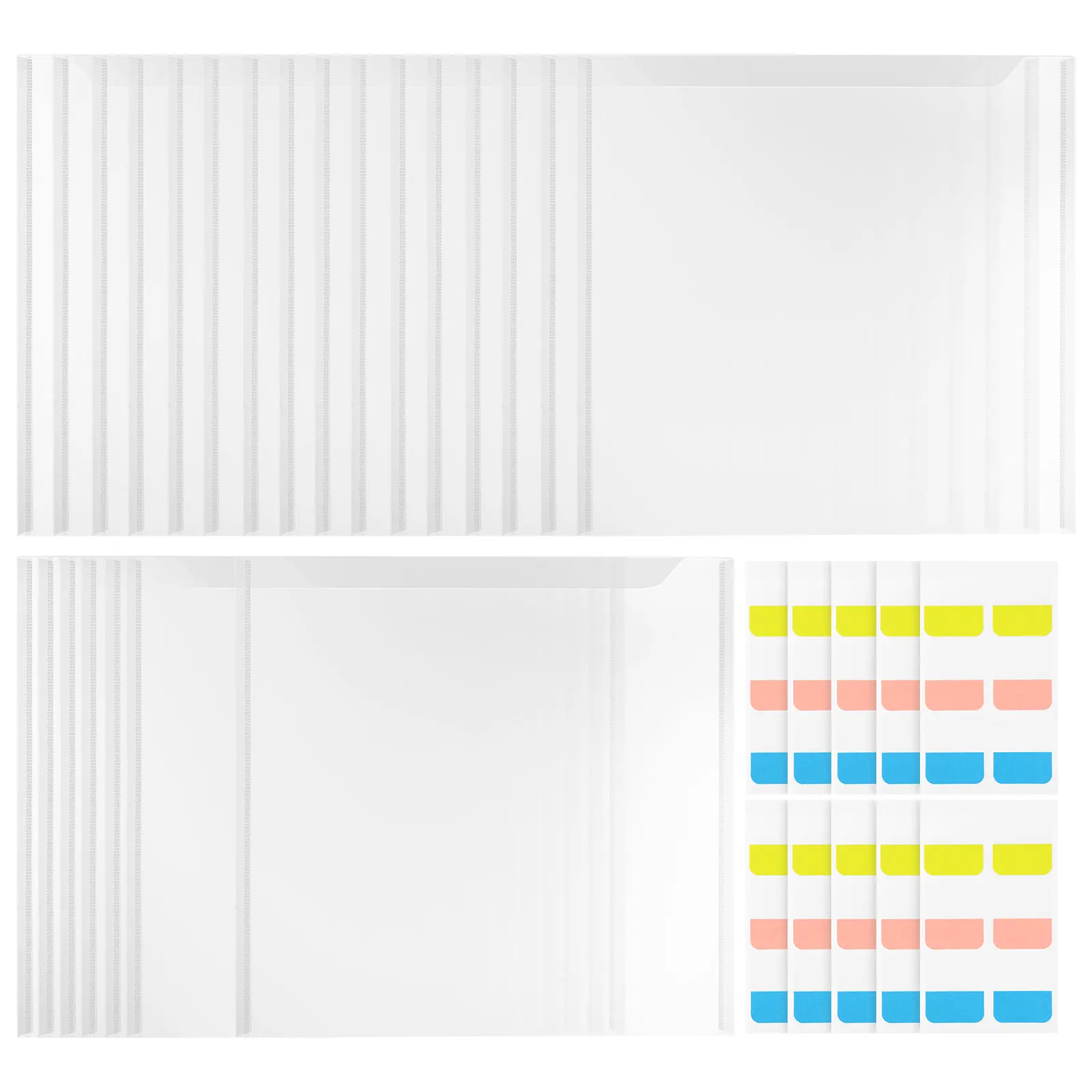 

36pcs Plastic File Folder Organizer Set Durable Document Folders For Office Home School Portable Travel With Label Window