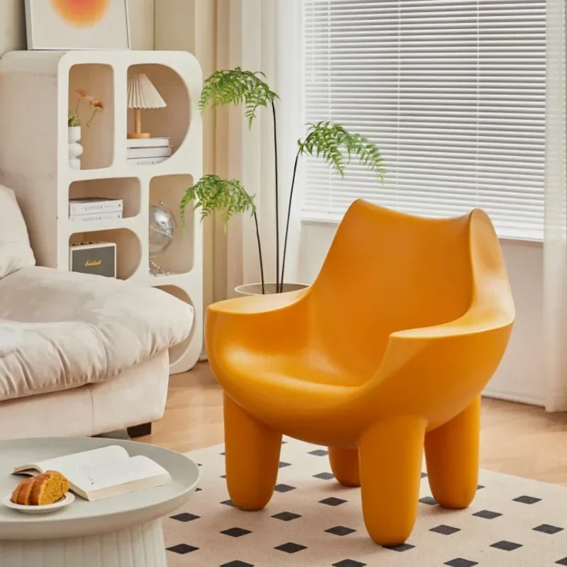 Plastic Sofa Chair Creative Living Room Ergonomic Comfort Elephant Leg Stool Leisure Chair Balcony Modern Leisure Back Chairs