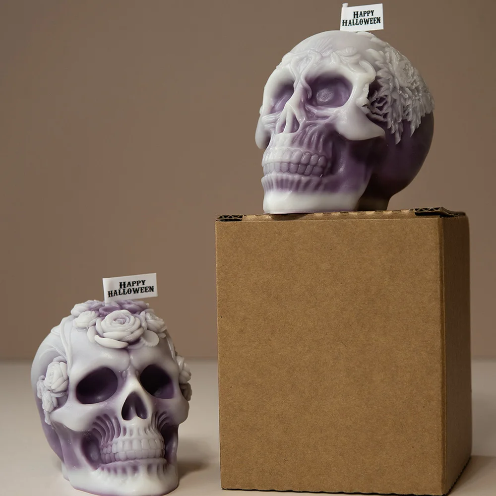 

Halloween Skull scented Candle Soy Wax Hand Sculpted Skull Candle Party Bar Home Decoration