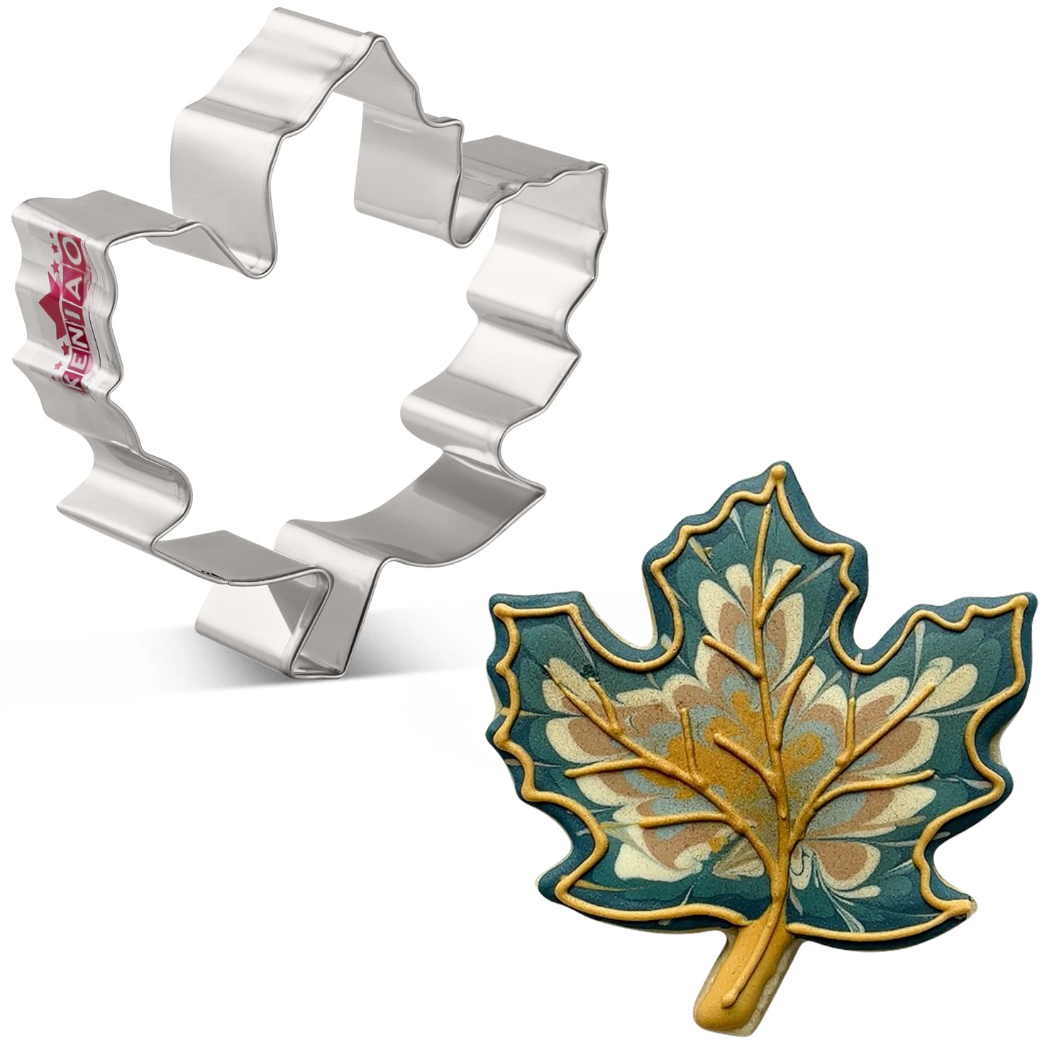 KENIAO Thanksgiving Maple Leaf Cookie Cutter - 9.1 CM Biscuit Fondant Pastry Bread Sandwich Mold - Stainless Steel