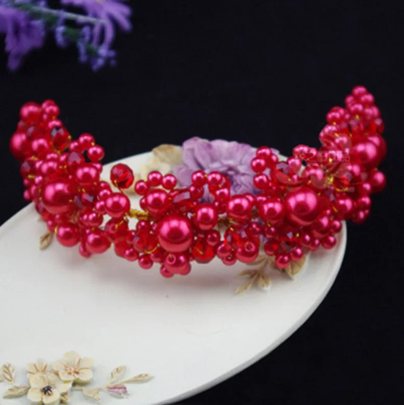 Diadema con horquillas de cristal de perla blanca, tocado de novia hecho a mano, accesorios y joyas para el cabello de boda