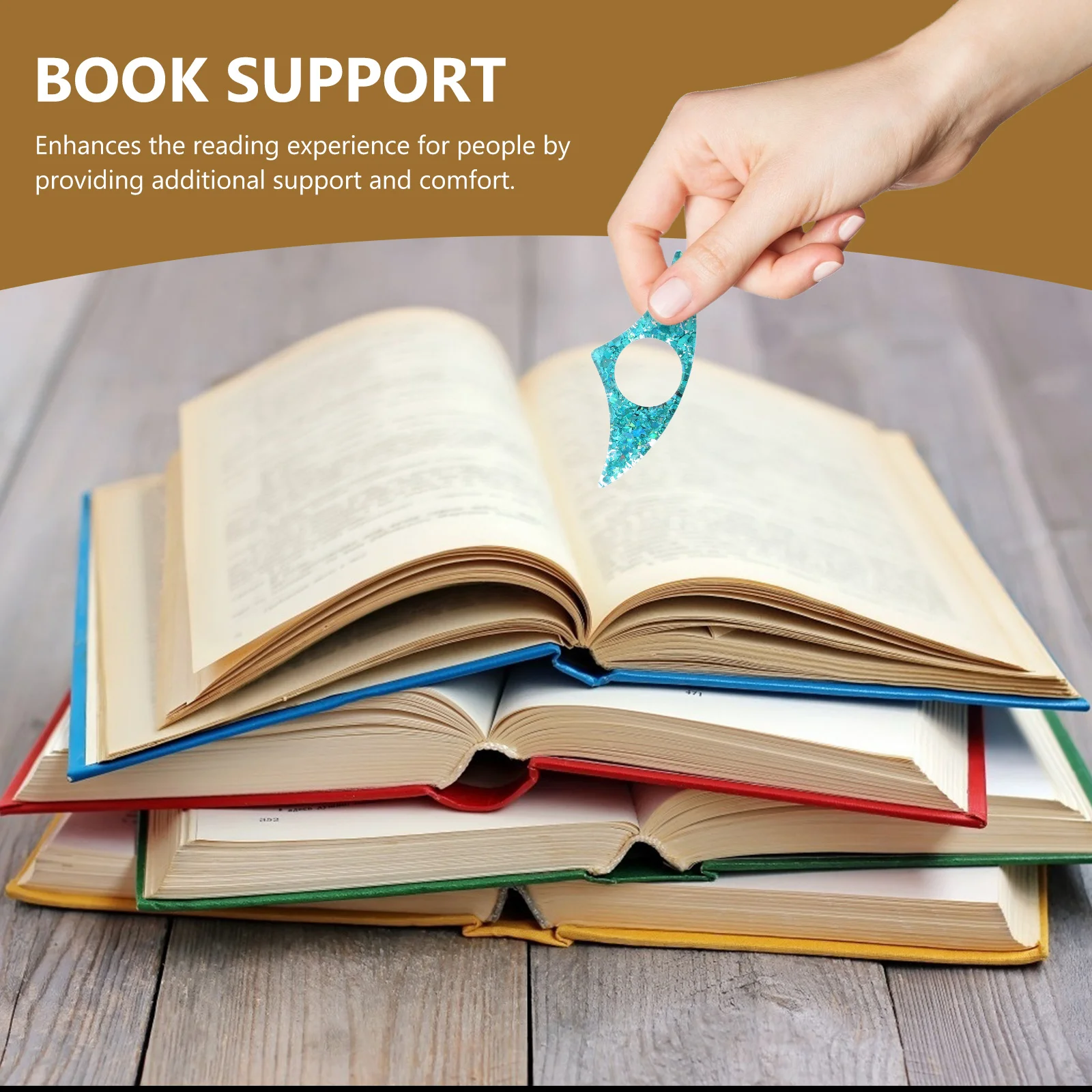

2pcs Gold Foil Bookmark Thumb Ring Page Holder Lightweight Book Reading Bookmark For Travel Students Teachers Book Page Holders