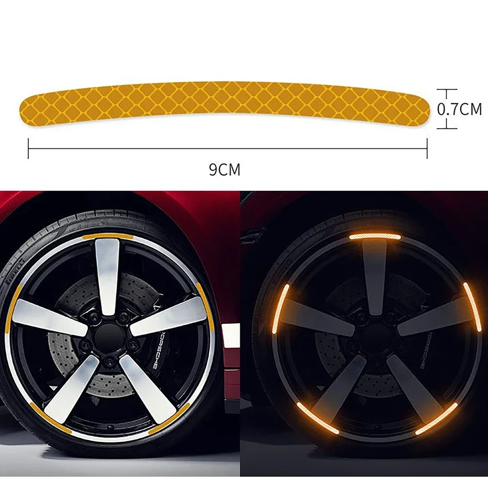 AliExpress NONE 20pc Car Wheel Hub Reflective Sticker Anti-collision Tire Rim Luminous Strip Night Driving Bike Motorcycle Wheel Warning Sticker