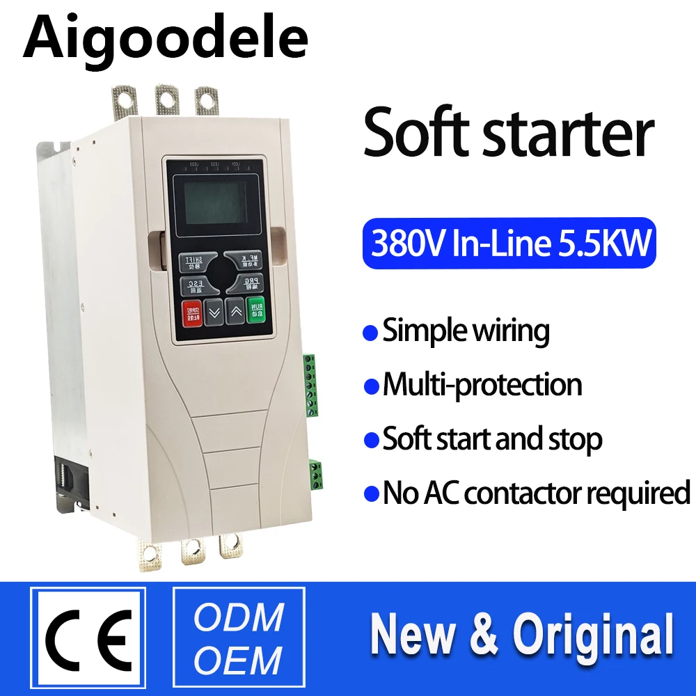 On-line motor soft starter three-in-three-out VH100 series soft starter three-phase 380V 5.5KW with 485 communication signals