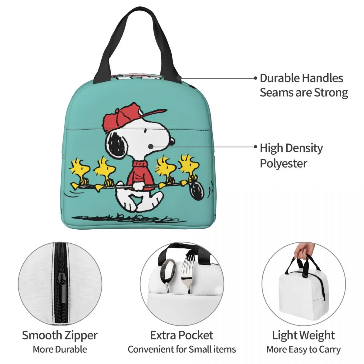 Snoopy and Friends Golf Lunch Bag Fashion Lunch Box For Women Office Wygodna torba termoizolacyjna Niestandardowe termiczne torby na lunch