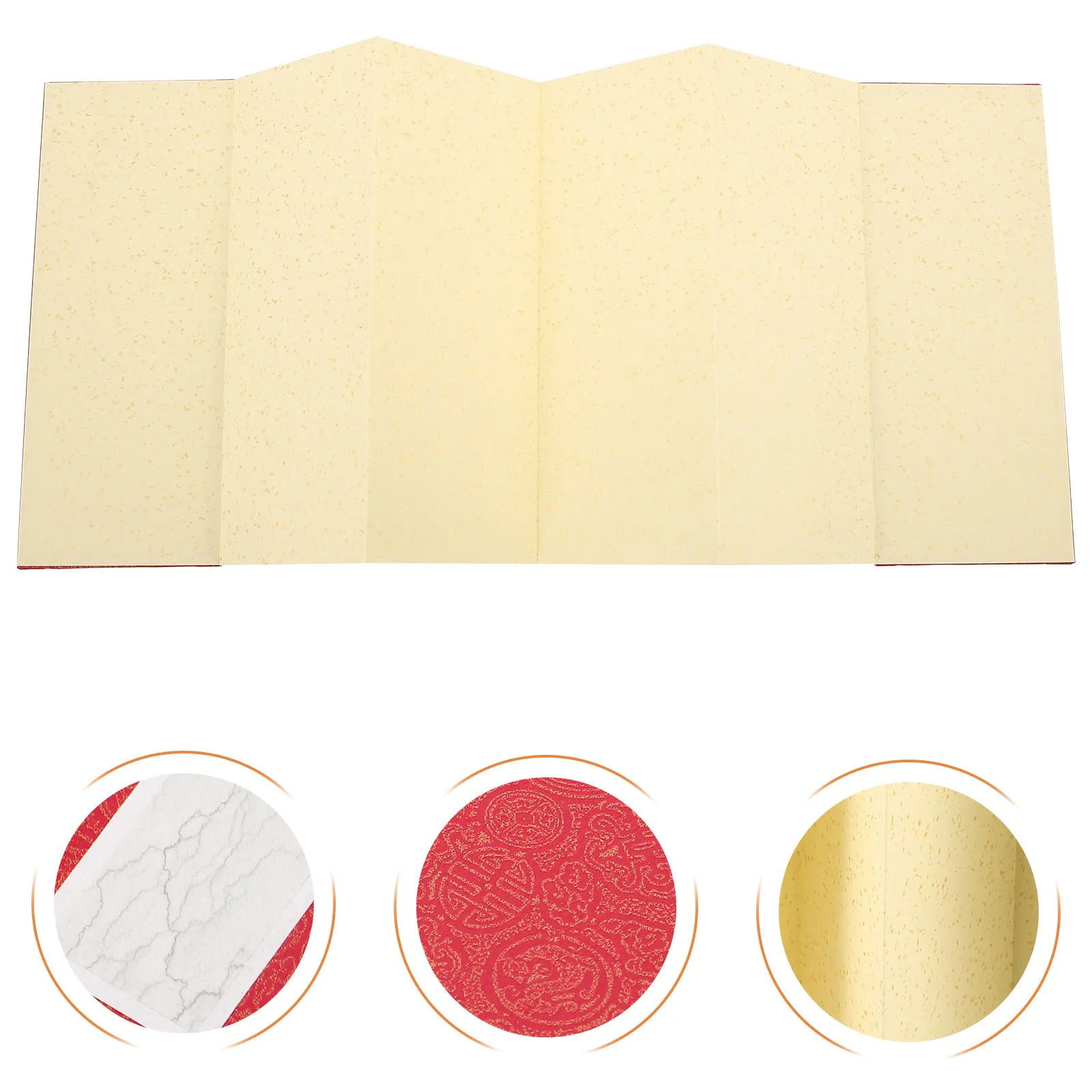 

Red Thickened Xuan Paper Fold Book ( Gold Edge) | Blank Calligraphy Album for Art Education, Student Practice & Premium