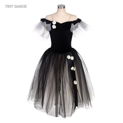 Child & Adult Ballet Dance Stage Costume Black Velvet Romantic Ballet Tutu Leotard Dress Off the Shoulder Ballet Tutus 18439