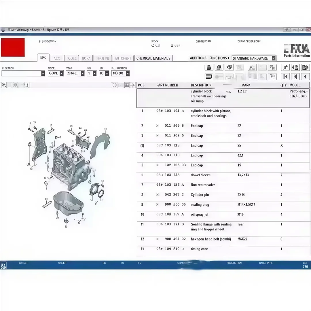 أحدث برنامج إصلاح السيارات لعام 2025 Elsawin 6.0 Etka 8.5 كتالوج قطع غيار المركبات الإلكترونية، مناسب لـ V/W+AU/DI+SE/AT+SKO/D