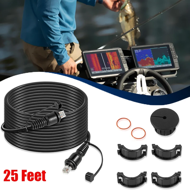 

010-10550-00 Marine Network Cable, GMS 10 Cable 25 Feet, for Marine RJ45 Compatible with Garmin Navigation Screen Devices