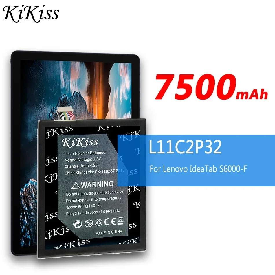 

L11C2P32/L11C2P31 7500mA Battery For Lenovo IdeaTad S6000 S6000-F-H A7600 A7600-HV A7600-F A10-80 A10-80HC Mobile Phone Batteria