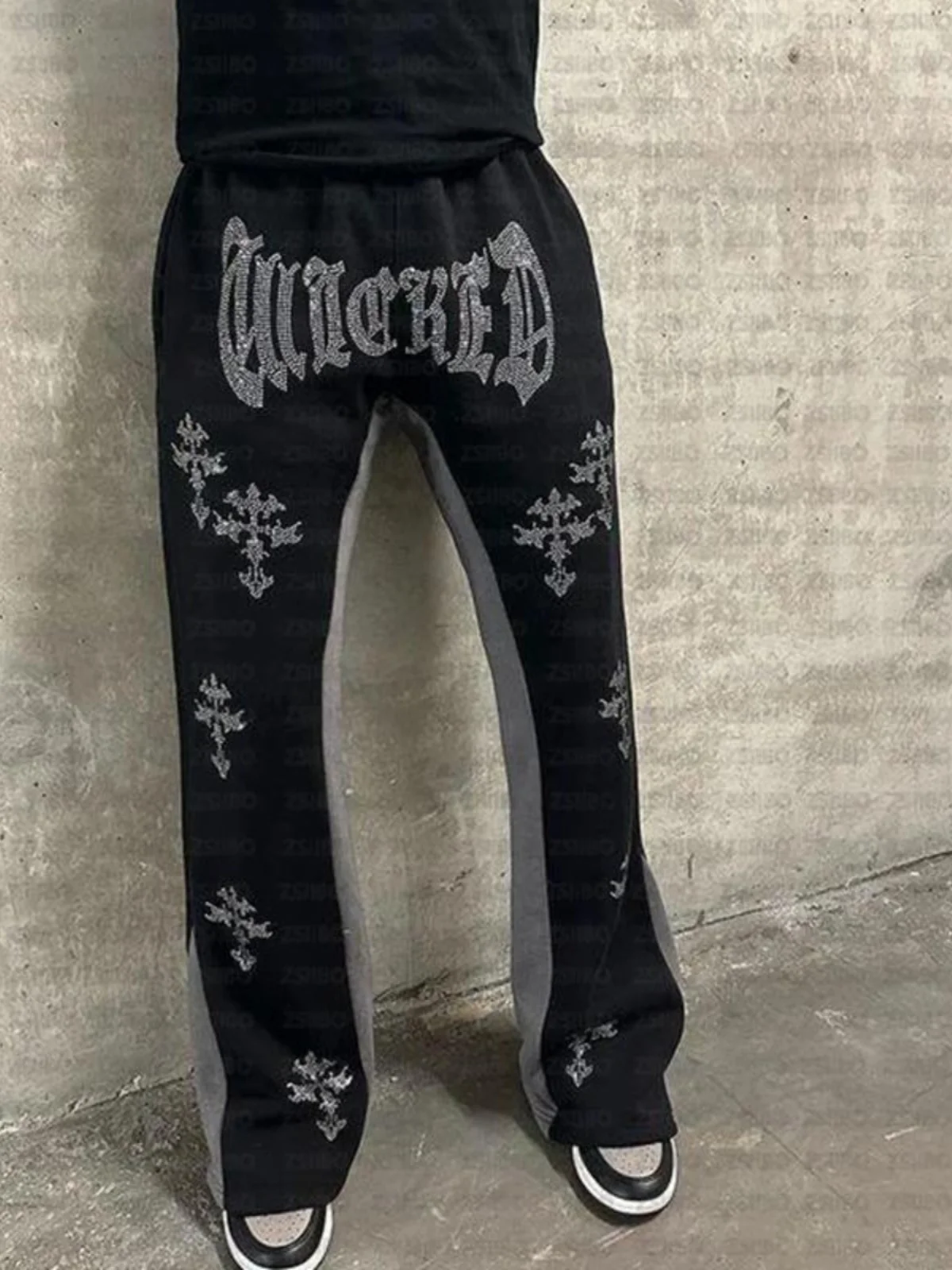 

Y2K Oversize High Street Stretch Sweatpants Bot Hot Casual Straight Leg Pants mid Waist Elastic Waist Long Summer Youth