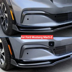 For Ford Mustang Mach-E Front Bumper Spoiler Blade Light Brow Wind Knife Carbon Fiber ABS Decorative Cover Sticker Modification