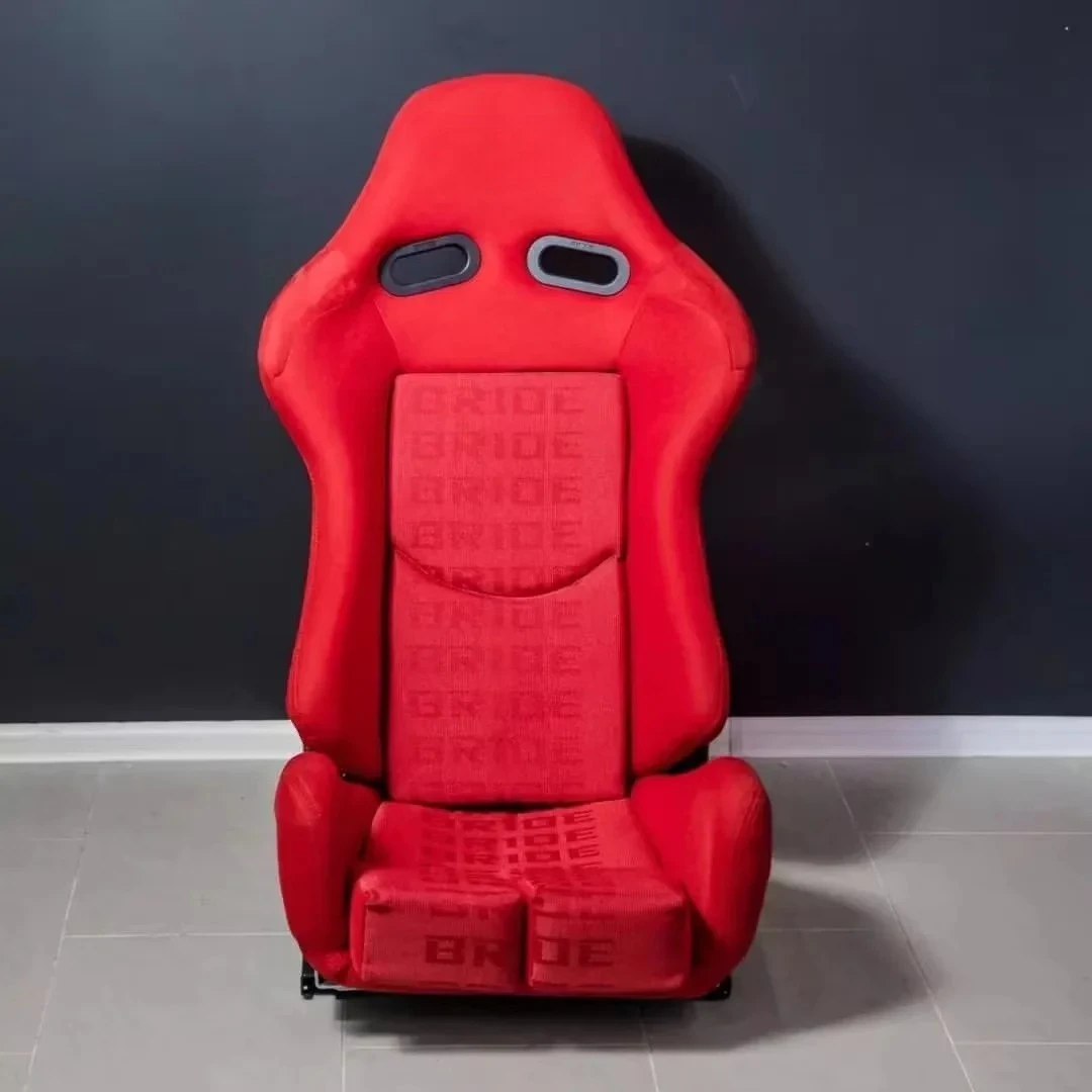 For JBR1020 JIABEIR  Hot Selling Racing Seat Universal Red/Blue Fabric Cloth Carbon Fiber Reclinable Double Bucket Seat