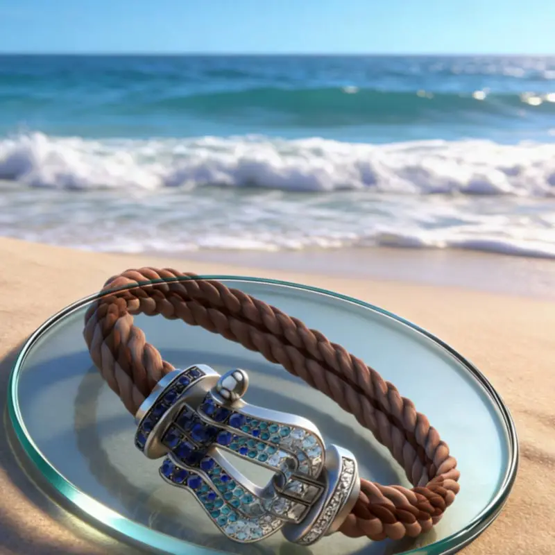 

Хит продаж: браслет из циркониевых пряжек-подковок на нейлоновом шнуре. Роскошный черный браслет с U-образной пряжкой для мужчин и женщин.