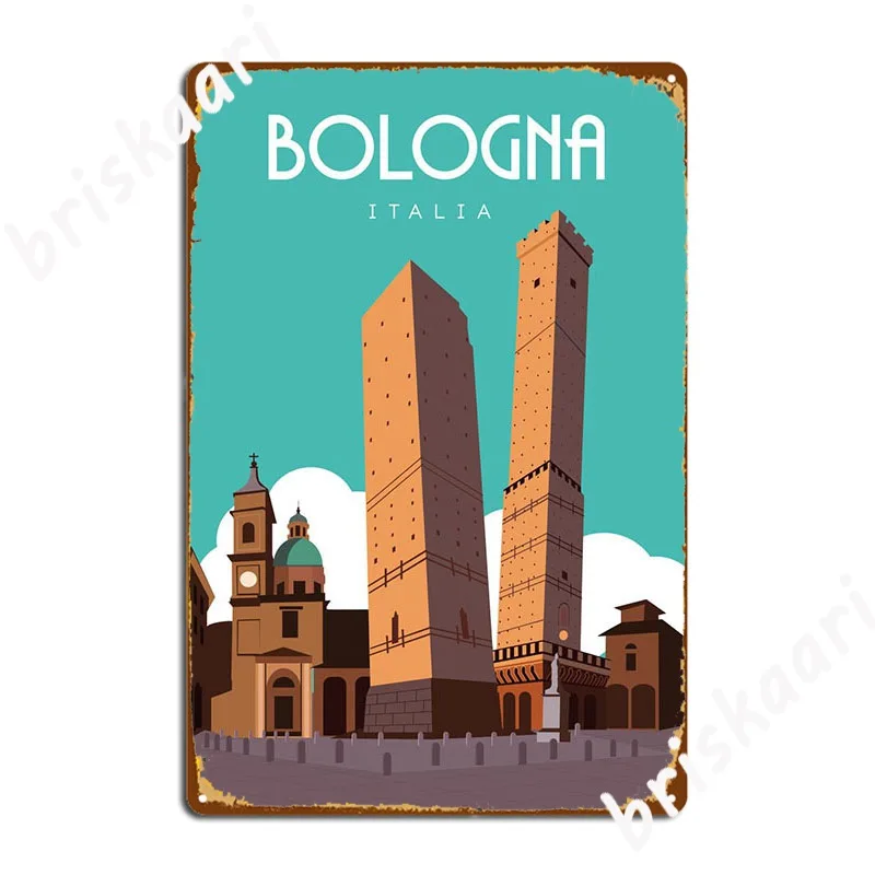 Bologna Italy 1 Metal Sign Wall Decor Customize Wall Cave Living Room Tin Sign Posters