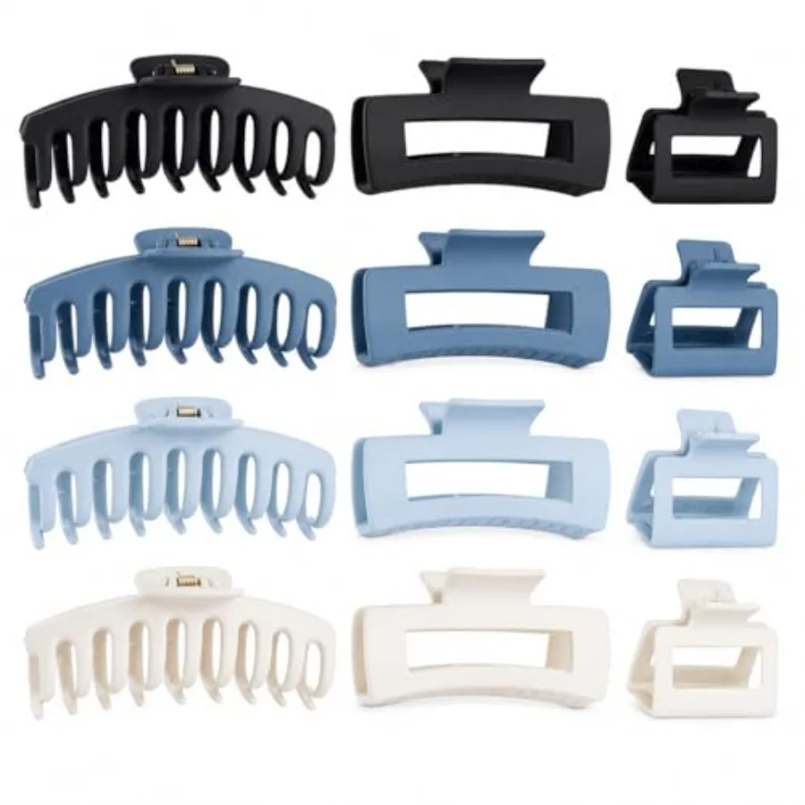 Matte Hair Claw Clips Set for Women and Girls
