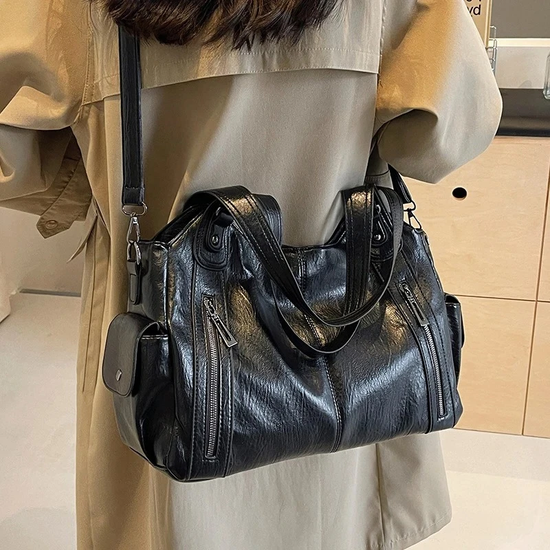 

Soft Interior Compartment Shoulder Bags High Quality Contrasting Colors Crossbody Bags for Women Fashion Pu Leather Handbags