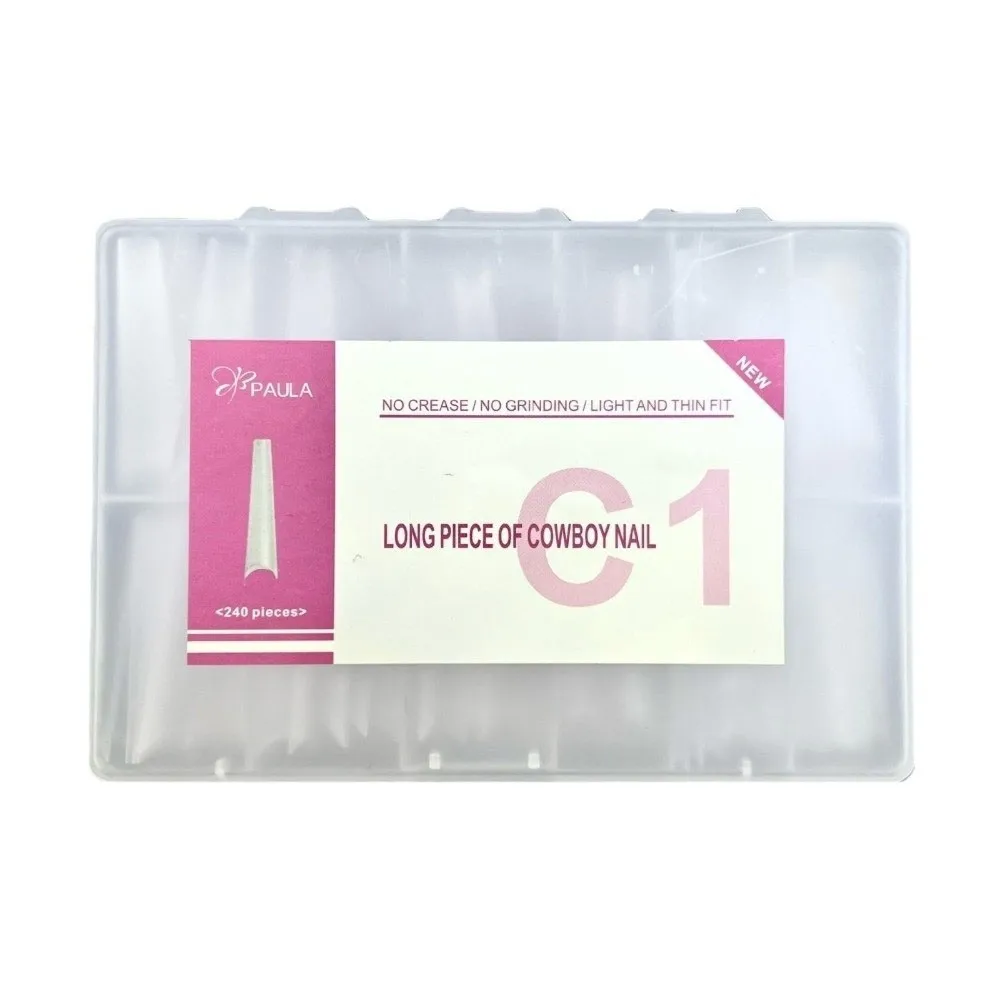 ホットコフィンシェイプサンドイッチネイルフォーム エクストラロングCカーブネイルチップ 超薄型ノートレースウォーターパイプネイルチップ DIY