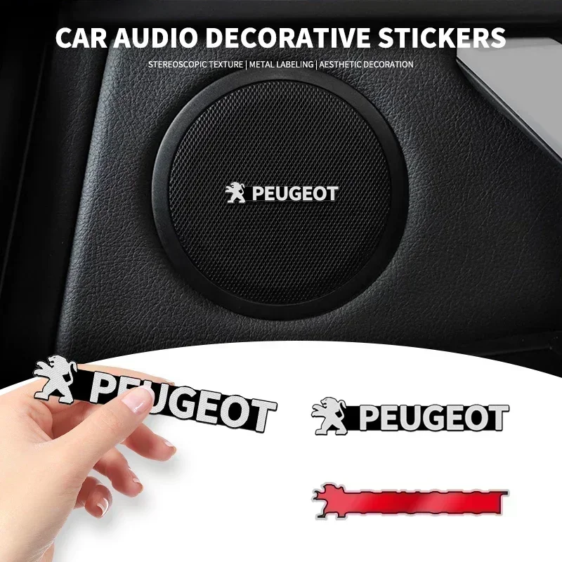 4pcs car audio decorate 3D Aluminum Badge Emblem Sticker for Peugeot 206 308 307 407 207 3008 208 508 2008 5008 106 205 306 406.