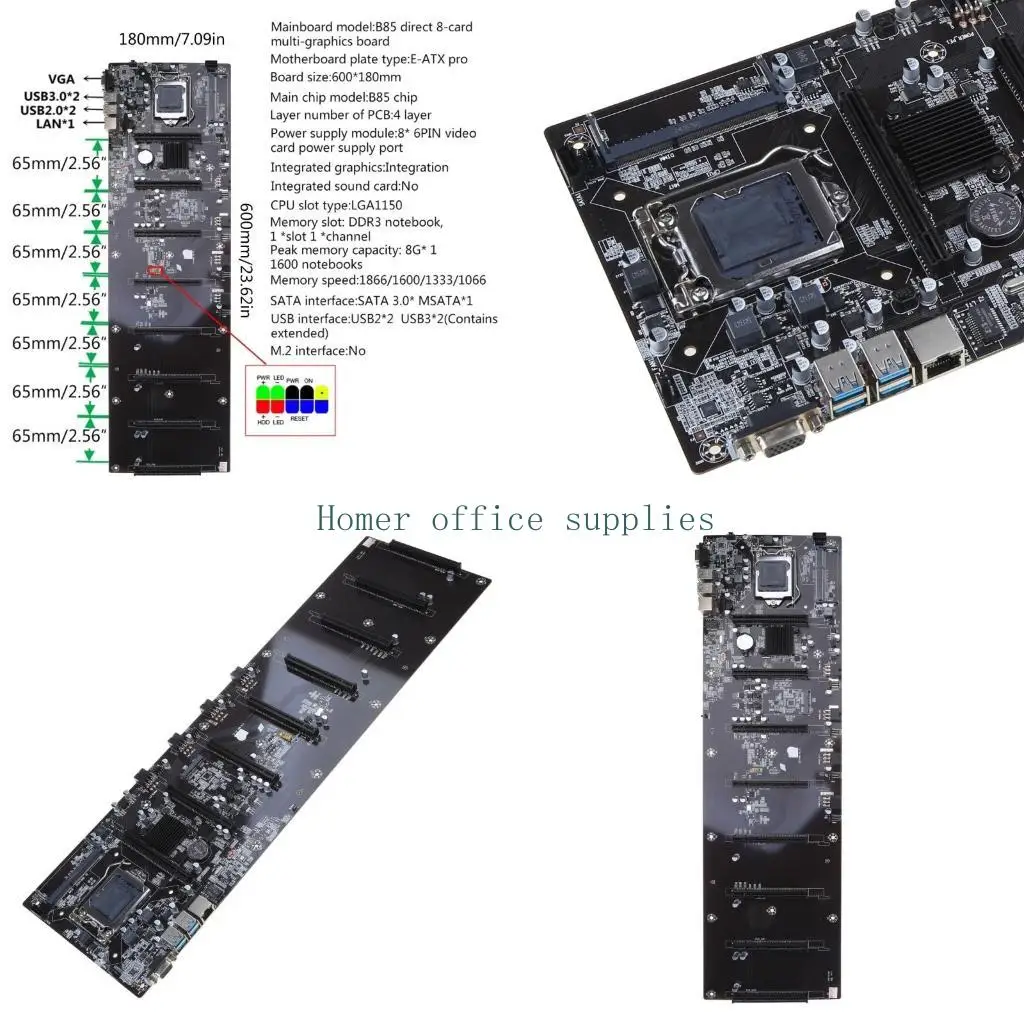 

K43B Mining Motherboards B85 BTC Mainboard LGA 1150 DDR3 16G SATA3 USB3.0