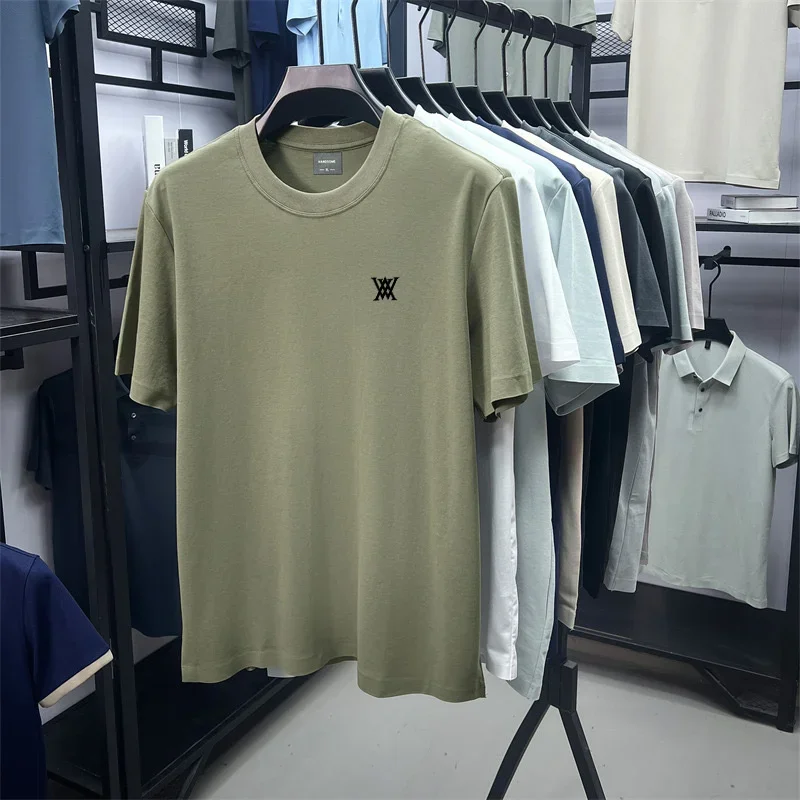 Hochwertiges Marken-T-Shirt für Herren mit Kurzarm, Bedrucktem Design, Rundhalsausschnitt, 2026 Sommer Neuheit, Baumwollmischung, Lässiges Einfarbiges T-Shirt – Detail 13