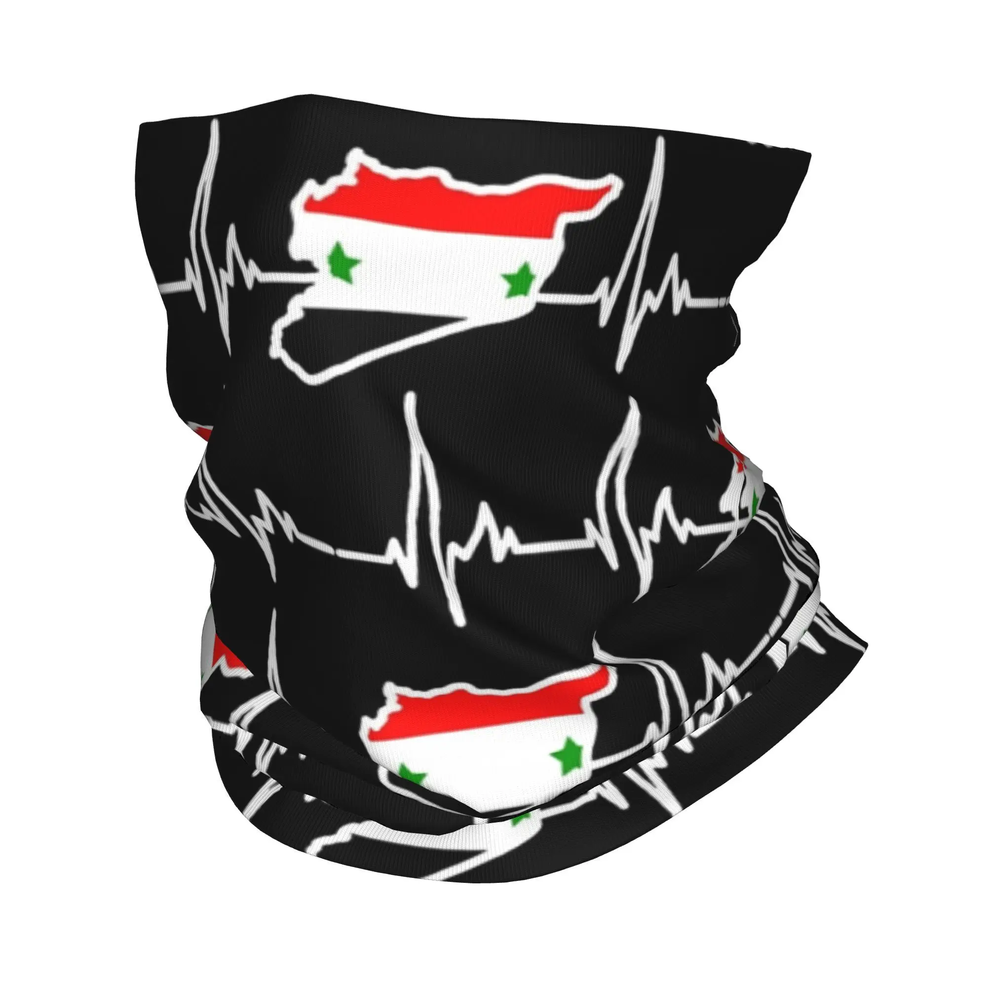 

Сирийский флаг Heart Beat Line I Love Сирия Балаклава Сирийская арабская велосипедная маска Анти-УФ-защита для шеи Тактическая маска Летние шарфы