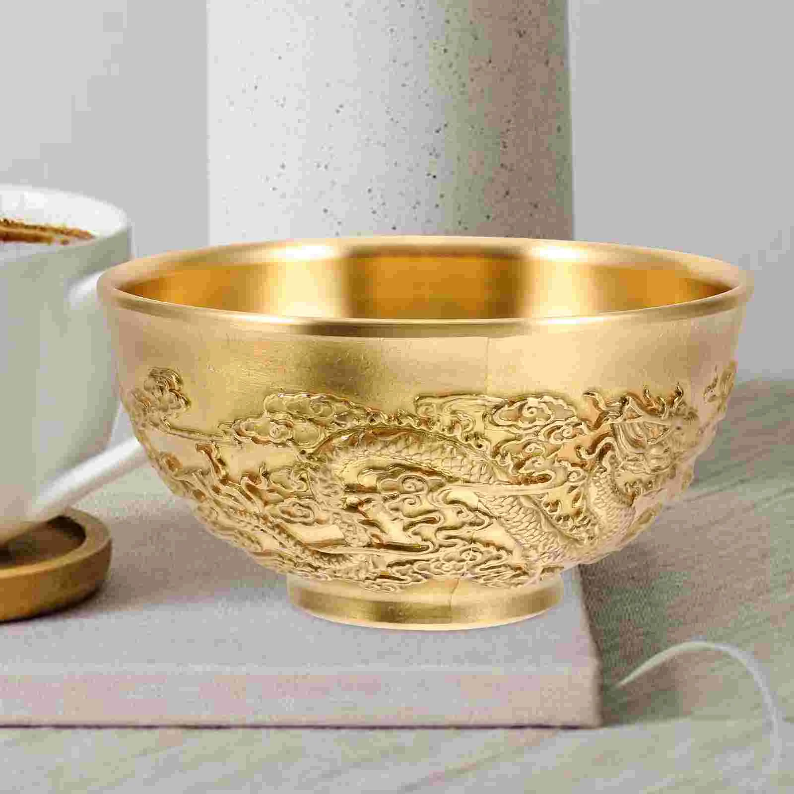 Basket Lucky Bowl Home Desktop Decoration Treasure Mixing Bowls Brass Office