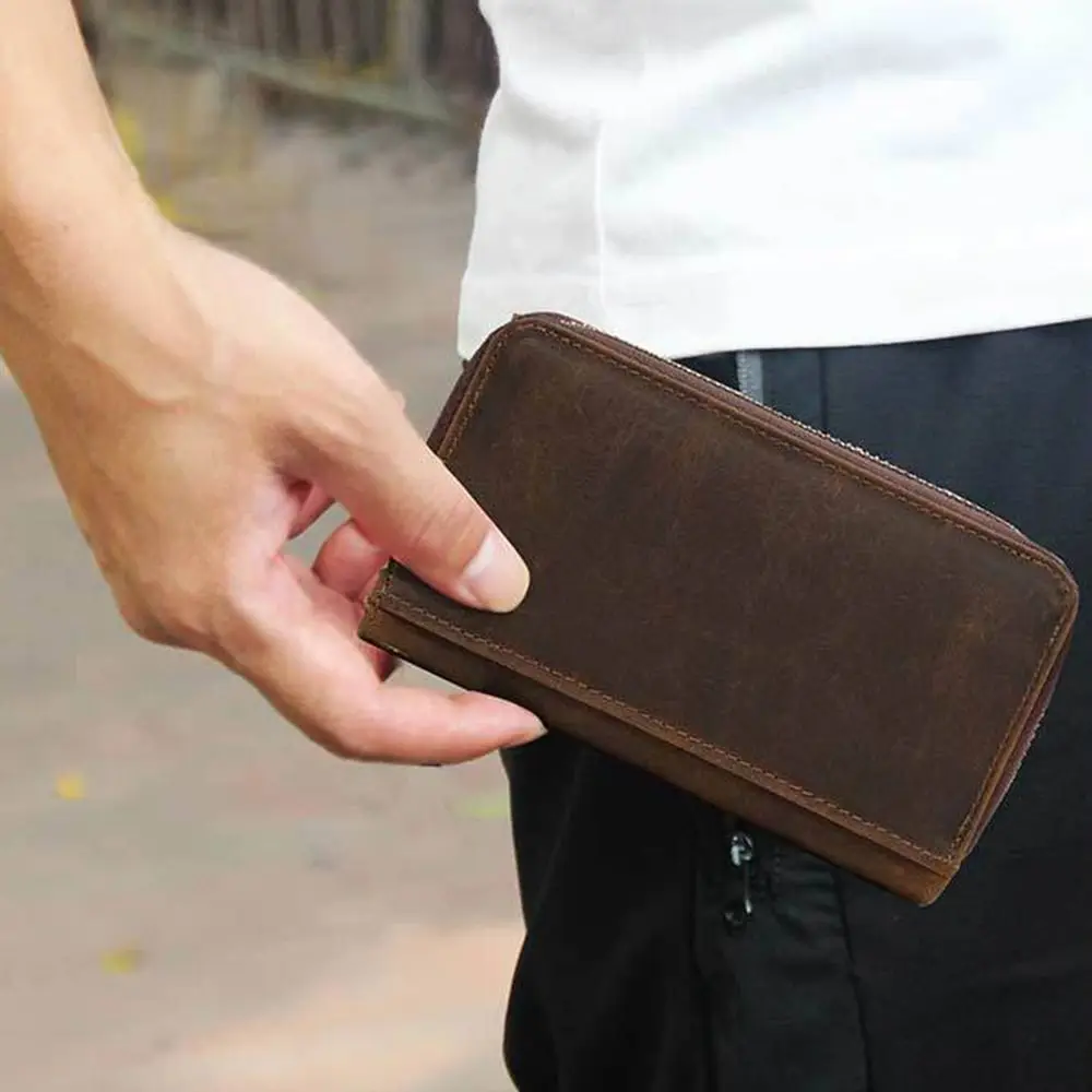 Crazy Horse Leather Watch Pouch Bag Retro 2/4 Slot Watch Storage Bag Lightweight Portable Watch Organizer Collector Case