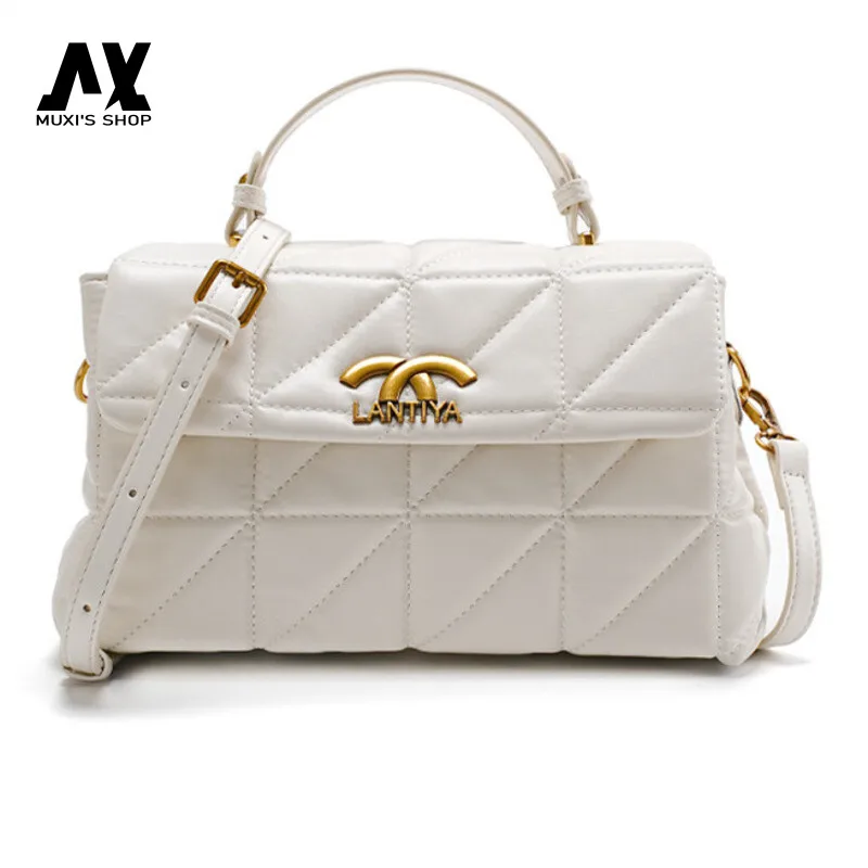 

High Sense of Fashion Tote Bag New-style Hip Lingge One-shoulder Casual Niche Retro Messenger Bag