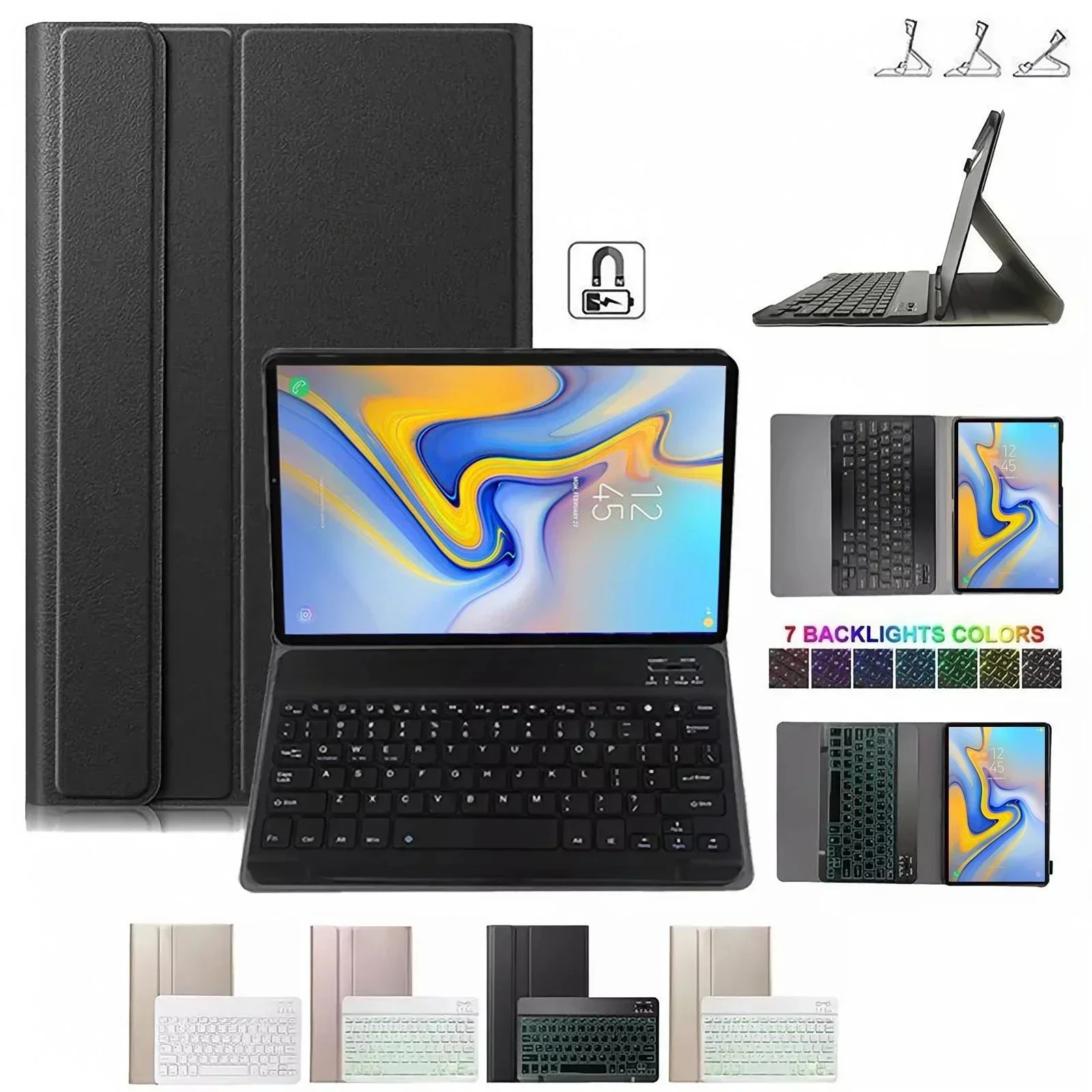 

Чехол с клавиатурой для планшета Samsung Galaxy Tab S5e 10,5 2019, SM-T720/T725/T727, съемный чехол-подставка для беспроводной Bluetooth-клавиатуры