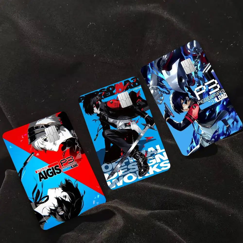 Game P-Persona 3 Reload Credit Card Skin Stickers No Adhesive Residue Water Proof for VISA Credit Card Subway Access Card