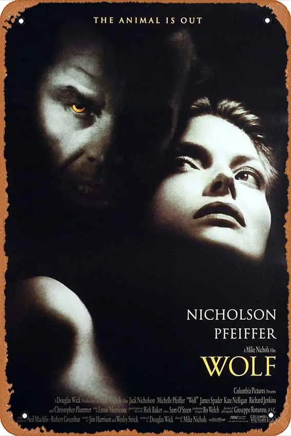 WOLF Original US One Sheet Movie Poster Jack Nicholson Michelle Pfeiffer Classic film Tin Signs Vintage Movies Poster Plate Pai