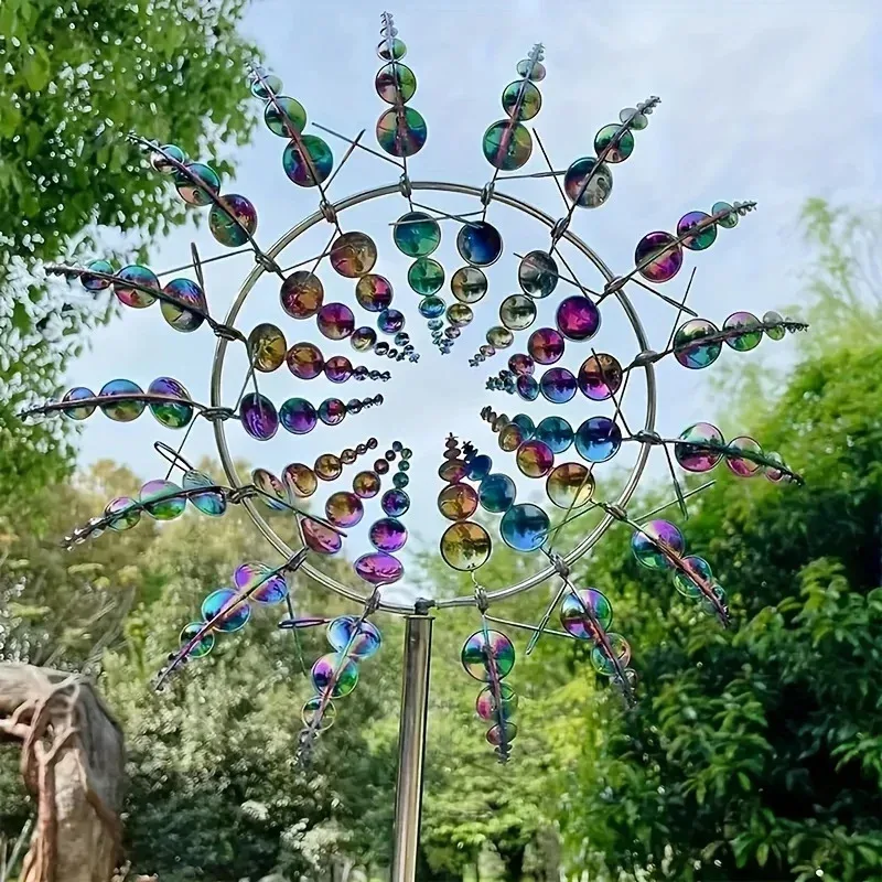 

No-Battery Metal Kinetic Windmill - 1pc Creative Spinning Lawn Art, Ideal for Outdoor Garden Decor