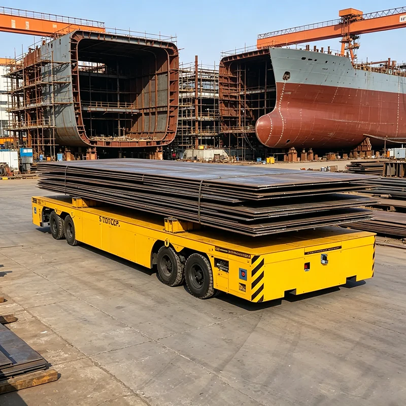 Customized 35Ton Trackless Steel Strip Transfer Trolley Electric Remote Controlled Battery Driven Warehouse Factory Flat Cart