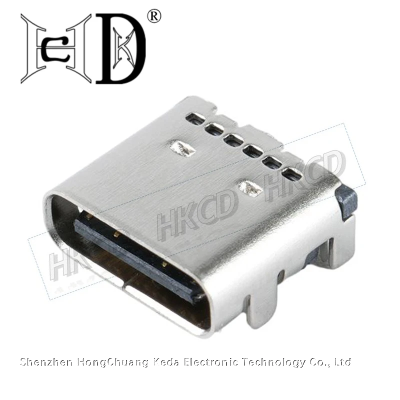 5pcs TypeC 24P Female Socket Vertical Pin Patch SMT 4Pin Direct Insertion USB3.1 Charging Port Interface Connector