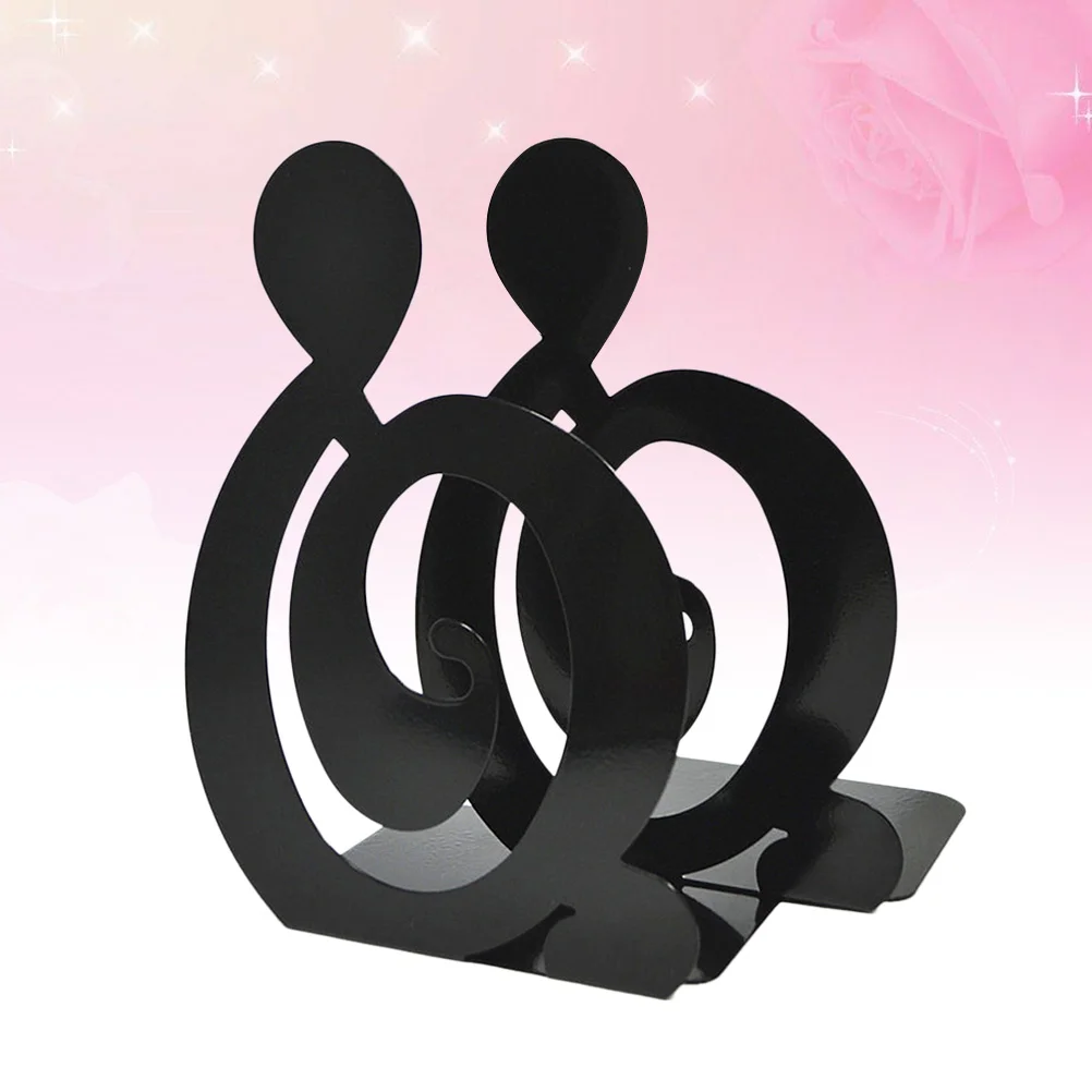 A Pair Book Bezel Metal Desktop Stand Simplicity Bookmark Music Treble Clef Shaped Non Skid Rack for DVDs Magazines