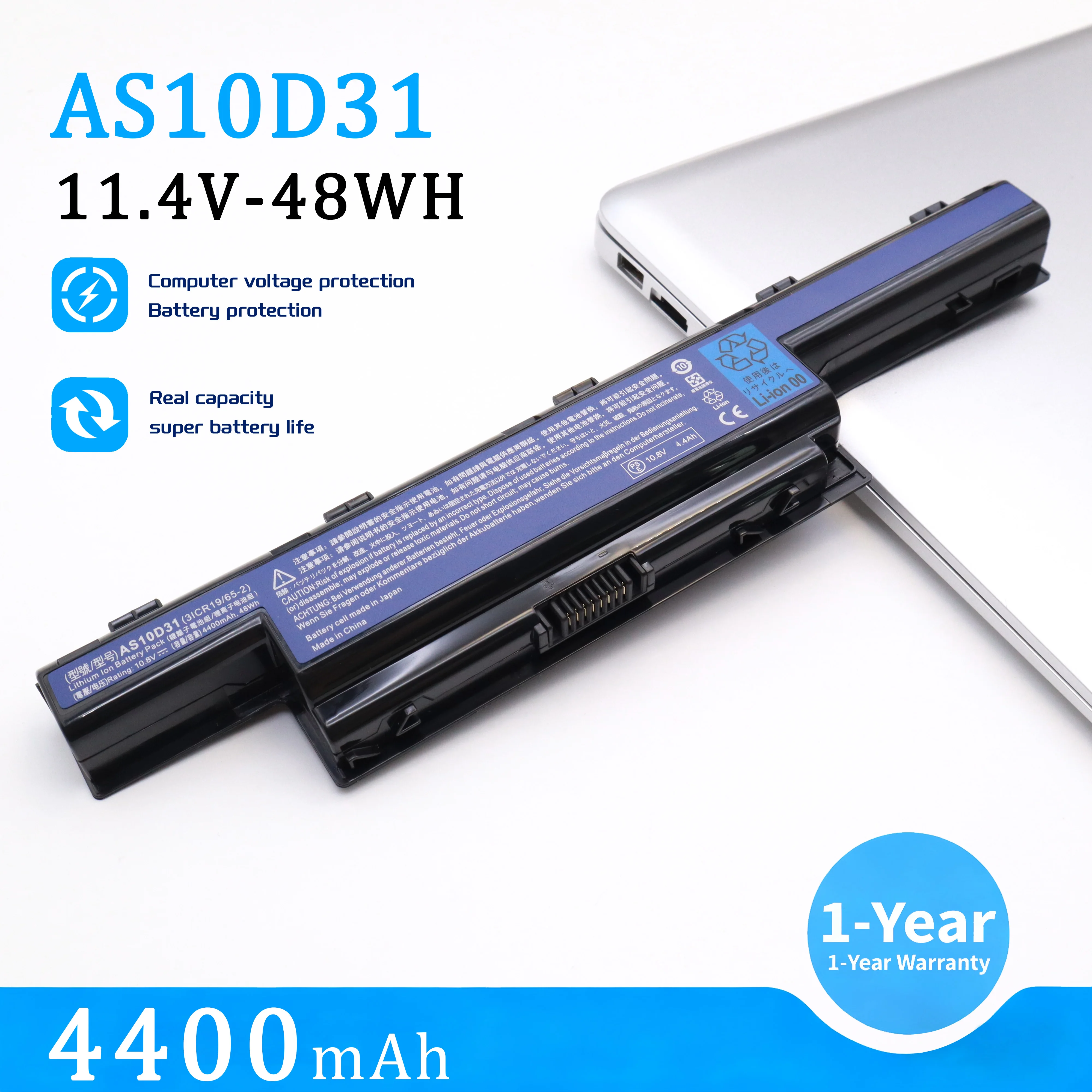 Аккумулятор для ноутбука AS10D31 4400 мАч для Acer Aspire AS10D3E AS10D51 AS10D61 AS10D71 AS10D75 AS10D81 5741 5742 5750 5551G 5560G 5741G