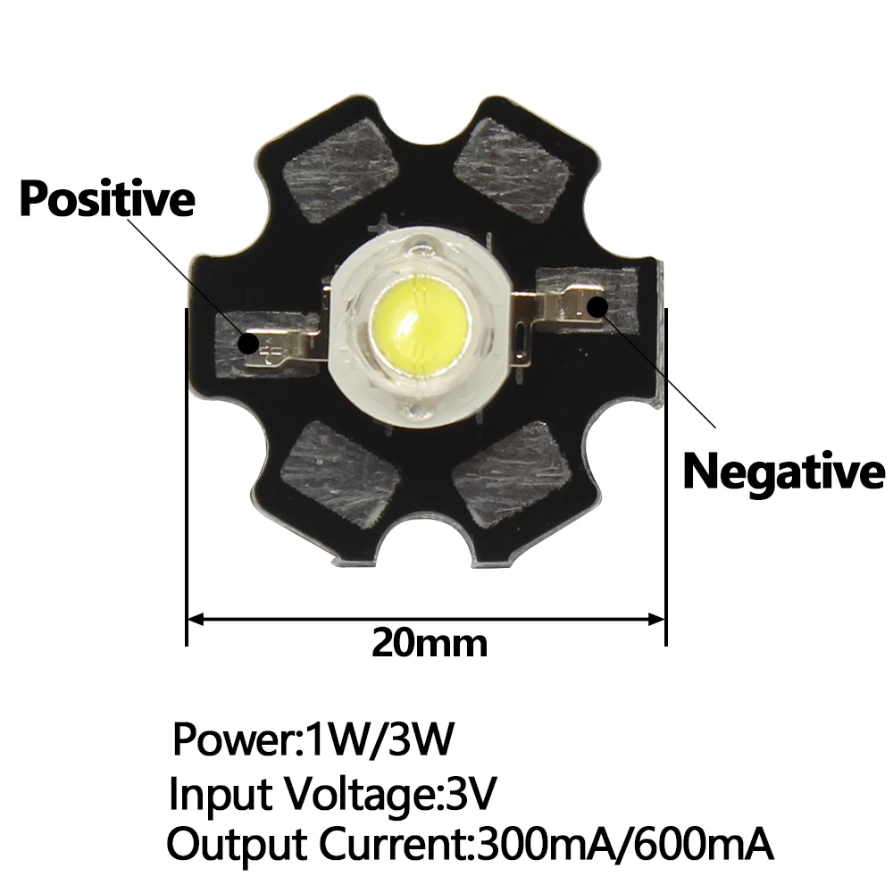 10pcs 3V 5V 12V 1W 3W High Power LED Cold White Beads Red Green Blue UV Full Spectrum Battery Light Circuit Board With 20mm PCB
