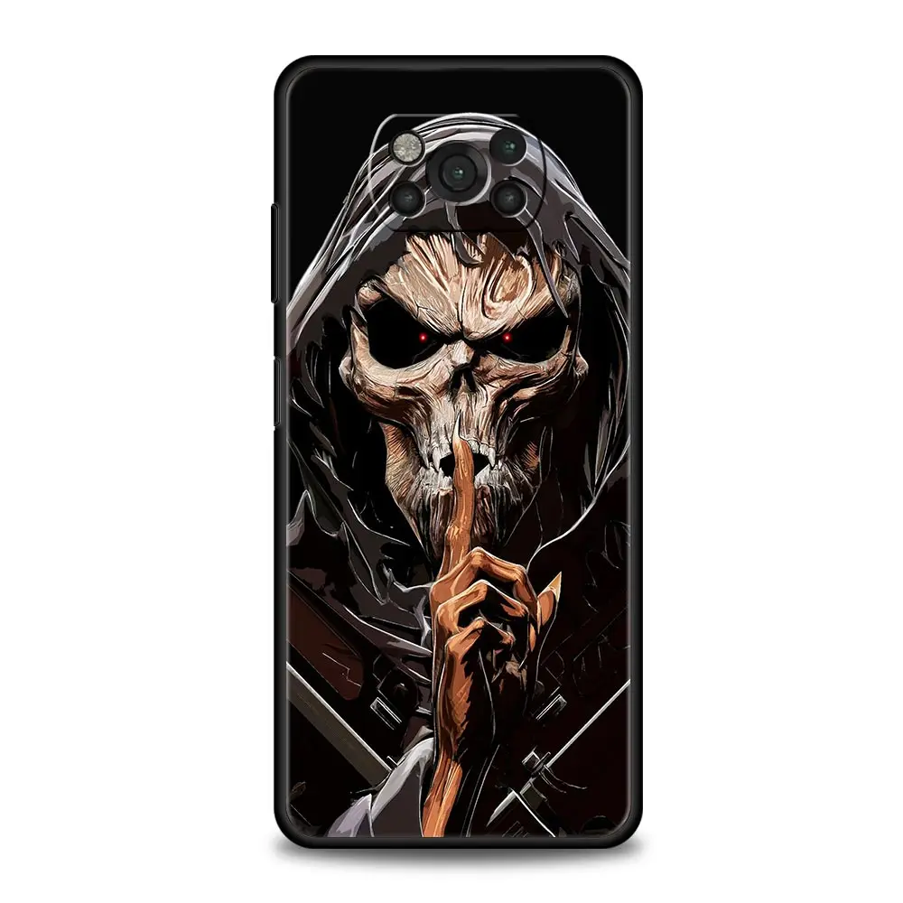 Grim Reaper Skull Skeleton Phone Case For Xiaomi Mi Poco X3 NFC M3 12 12T X4 M4 F4 Pro F3 Note 10 Lite 11 Ultra 10T 5G 9T Cover