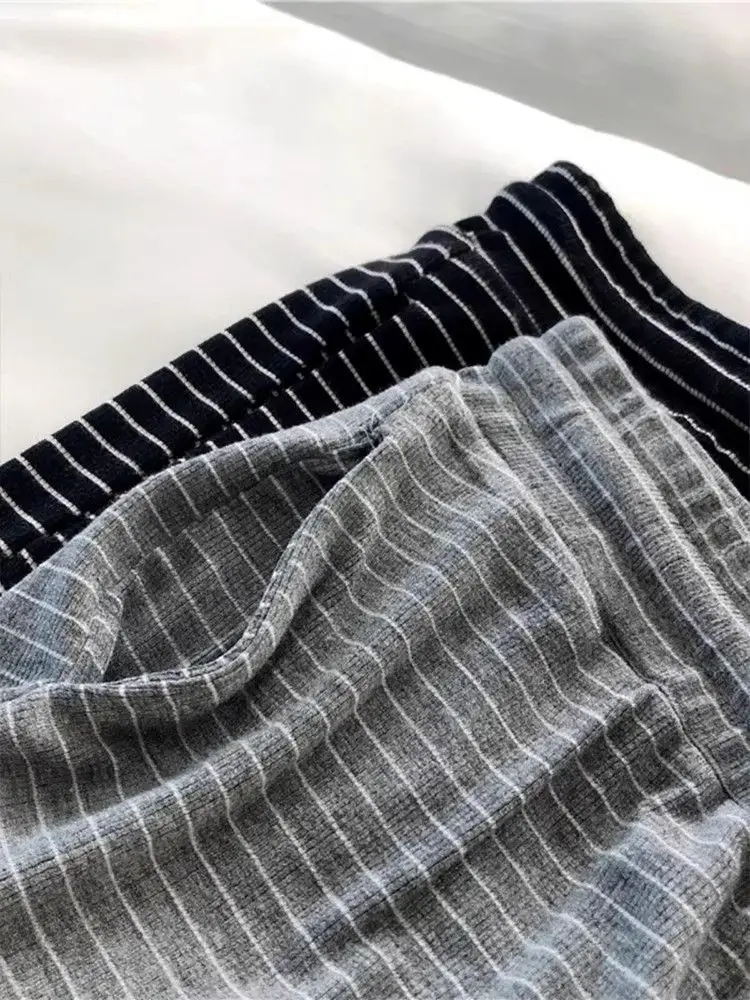 Sweet Korean Style Large Size Short Pajama Pants Women's Summer 2026 New Outwear Soft Skin-friendly Striped Home Shorts